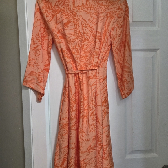 Orange Wrap Dress - Picture 7 of 9